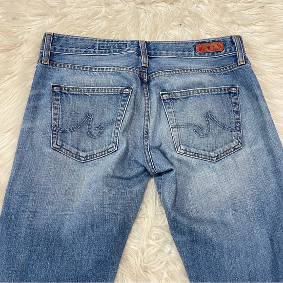 AG Adriano Jeans Ex-Boyfriend Crop Jeans Mid Rise Size 28 Light Wash Distressed - Picture 13 of 16